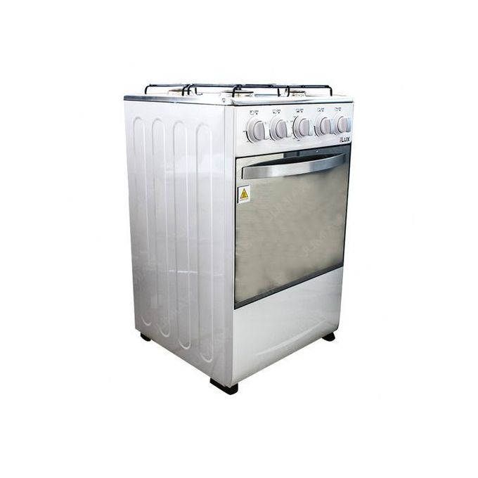 ILUX : Cuisinière - Gaz 4 Feux LX-40W - 50x50 Cm - Blanc