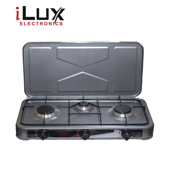 Electroménager :: Ilux : Cuisinière à Gaz - Réchaud 3 Feux - LXG-3003 - Gris