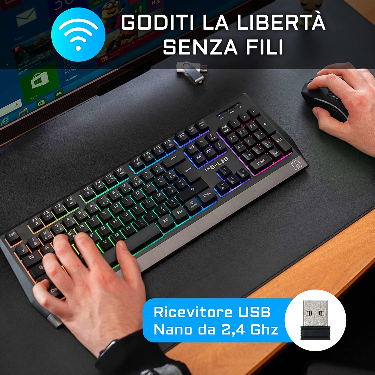 ENSEMBLE SOURIS-CLAVIER GAMING THE G-LAB COMBO-TUNGSTE au meilleur prix