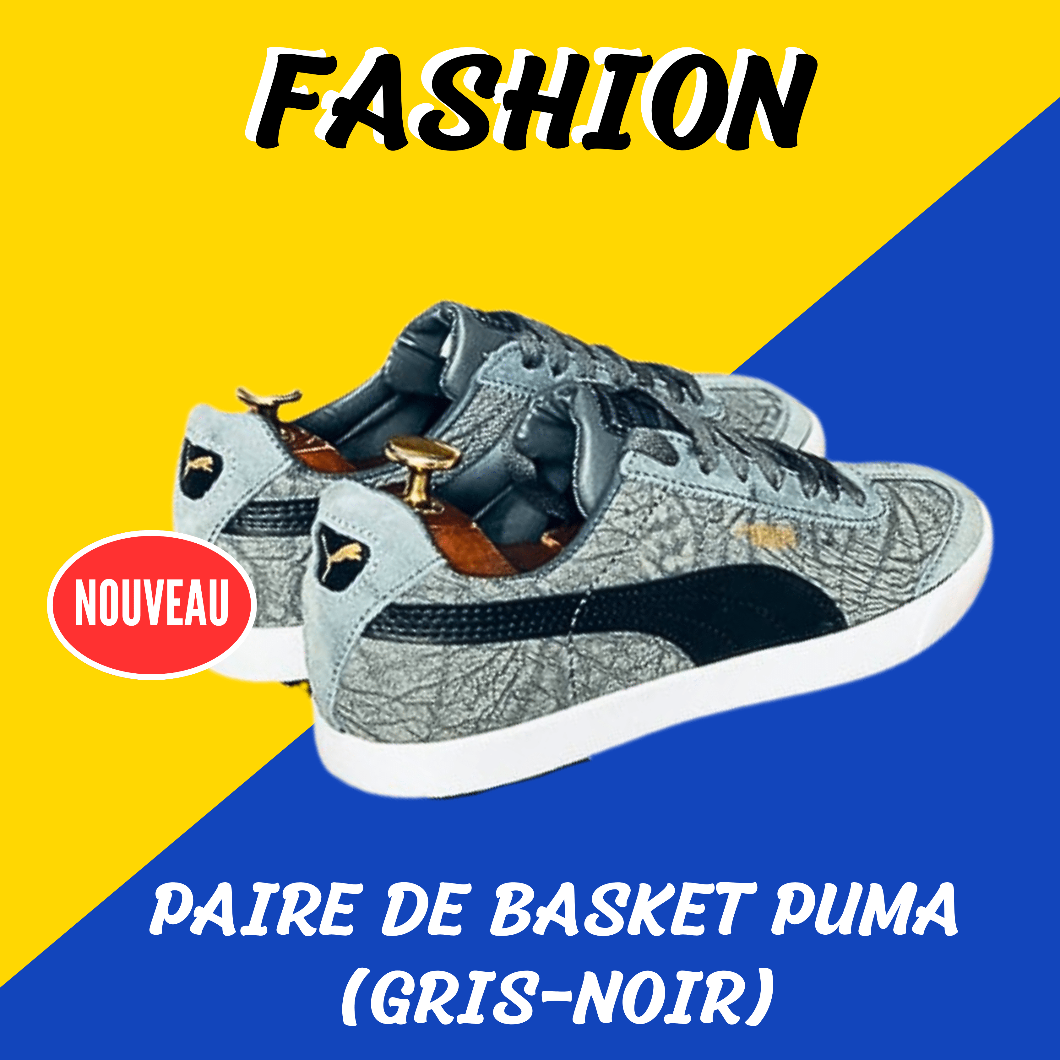Paire de BASKET PUMA GRIS NOIR
