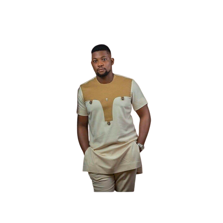 Mode Homme ENSEMBLE TUNIQUE Homme Blanc Jaune