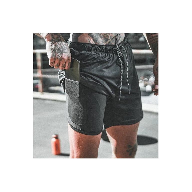 Short sport top double homme