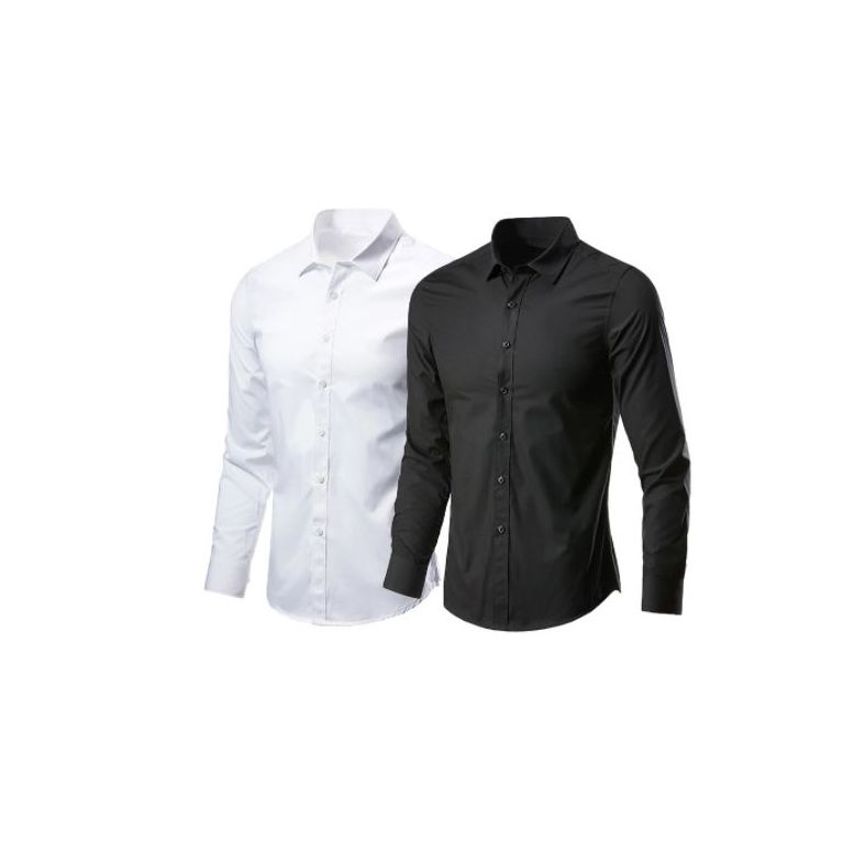 Chemise blanche bouton noir homme clearance